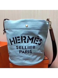 Knockoff Best Hermes Grooming Bucket Bag In Blue Canvas HT00127