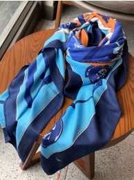 Knockoff Hermes Blue Modernisme Tropical Scarf 140cm HT00938