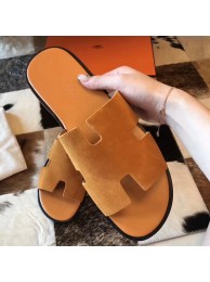 Knockoff Hermes Izmir Sandals In Orange Suede Leather HT00881