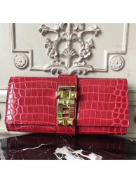 Knockoff Hermes Medor Clutch Bag In Red Crocodile Leather HT00066