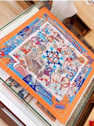 Knockoff Hermes Orange Harnais De Cour Scarf 90 HT01260