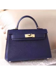 Knockoff Top Hermes Sapphire Epsom Kelly Mini II 20cm Handmade Bag HT01079