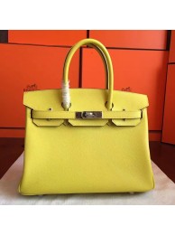 Knockoff Top Hermes Soufre Epsom Birkin 30cm Handmade Bag HT00214