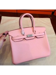 New Hermes Pink Clemence Birkin 25cm Handmade Bag HT00291