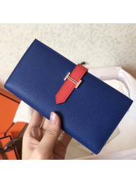 Replica Designer Hermes Bi-Color Epsom Bearn Wallet Electric Blue/Piment HT00450