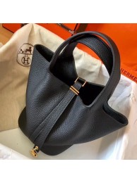 Replica Designer Hermes Black Picotin Lock PM 18cm Handmade Bag HT00783
