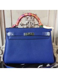 Replica Designer Hermes Blue Electric Clemence Kelly 32cm Retourne Bag HT00385