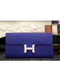 Replica Fashion Hermes Constance Wallet In Electric Blue Epsom Leather HT01000