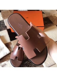 Replica Fashion Hermes Izmir Sandals In Camarel Swift Leather HT00756