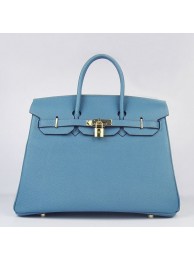 Replica Hermes Birkin 30cm 35cm Bag In Blue Jean Togo Leather HT01146