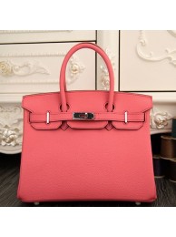 Replica Hermes Birkin 30cm 35cm Bag In Rose Lipstick Clemence Leather HT00446