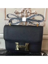 Replica Hermes Black Constance MM 24cm Epsom Leather Bag HT01282