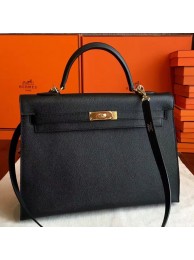 Replica Hermes Black Epsom Kelly 35cm Handmade Bag HT00709