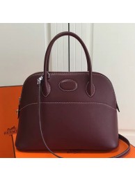 Replica Hermes Bolide 31cm Bag In Burgundy Swift Leather HT00876