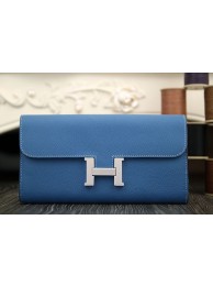 Replica Hermes Constance Wallet In Jean Blue Epsom Leather HT00818
