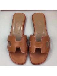 Replica Hermes Oran Sandals In Gold Swift Leather HT01330