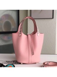 Replica Hermes Pink Picotin Lock 18cm Bag With Braided Handles HT00573