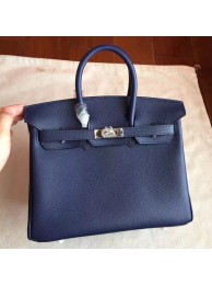 Replica Hermes Sapphire Epsom Birkin 25cm Handmade Bag HT00469