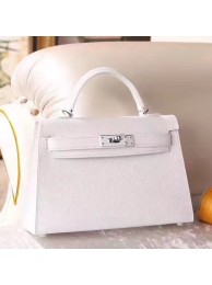 Replica Hermes White Epsom Kelly Mini II 20cm Handmade Bag HT01040