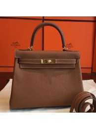 Replica Top Hermes Gold Clemence Kelly Retourne 28cm Handmade Bag HT00363