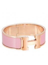 Top Imitation Hermes Pink Enamel Clic Clac H PM Bracelet HT01304